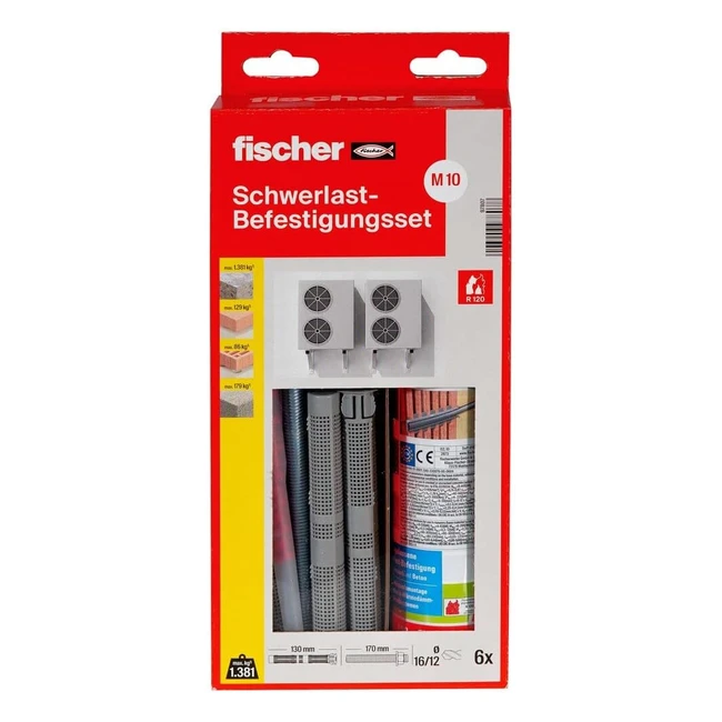 Fischer Heavy Duty Montageset 300 T SBS Set M10 - Vielseitiges Injektionsmörtel für Beton und Mauerwerk - 21-teilig