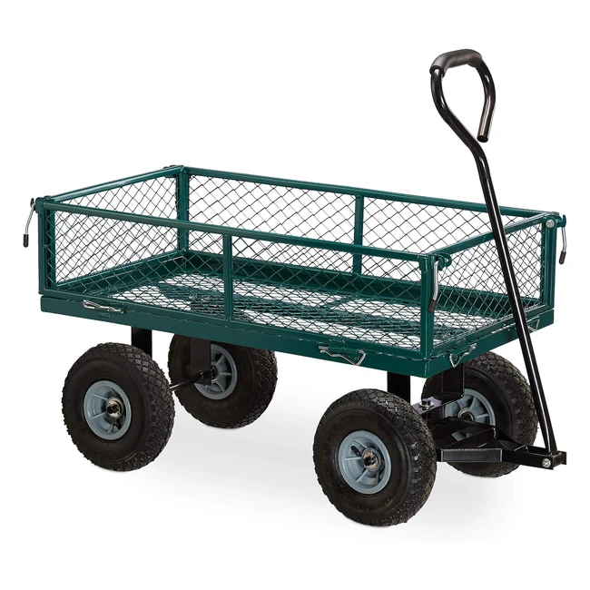 Chariot pratique pour jardin avec parties latérales pliables - Relaxdays