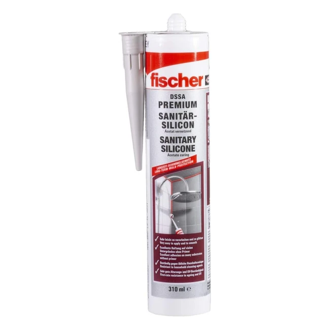 Fischer Premiumsanitr Silikon 310 ml - Abdichten  Verfugen - Langzeitschutz v