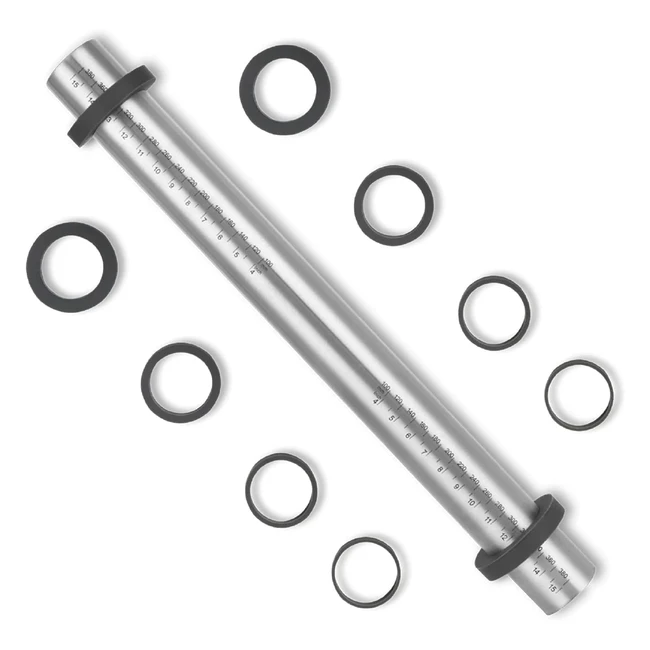 Rouleau à pâtisserie ajustable en acier inoxydable - Antiadhésif - 5 tailles - Idéal pour pizza, pâte, biscuit - 40cmx38cm