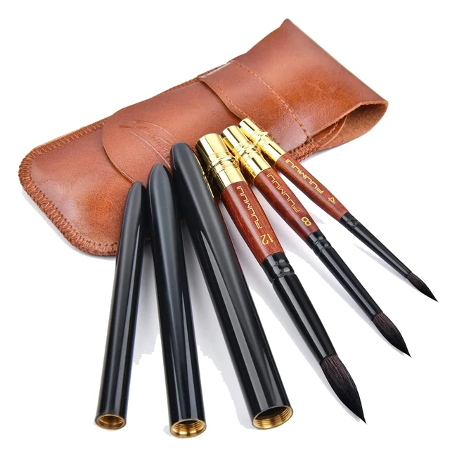 Pinceaux Aquarelle de Voyage en Poils d'Écureuil Véritables - Qualité Supérieure