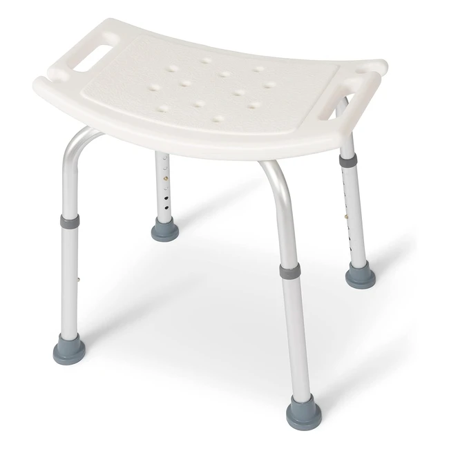 Tabouret de douche Dunimed, hauteur réglable 39-52 cm, siège antidérapant, aide à la douche, sans dossier