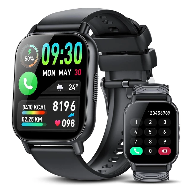 Reloj Inteligente Hombre Mujer 185 Smartwatch 2 Correas Monitor Ritmo Cardíaco Sueño 112 Modos Deportivos IP68