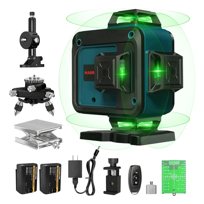 Livello Laser Autolivellante 40m 4x360 Linea Laser Verde a Croce