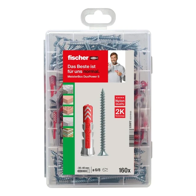 Fischer Meisterbox Duopower - Schrauben Werkzeugkiste mit 160 Dbeln und Schrau
