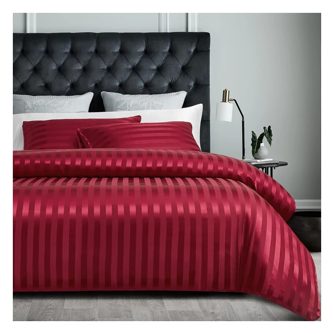 Housse de couette satin rouge 220x240cm + 2 taies d'oreiller - Sedefen