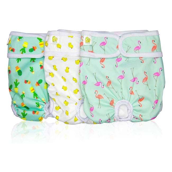 Pet Magasin Luxury Reusable Dog Diapers - Durable & Washable Sanitary Wraps for Female Pets - XS