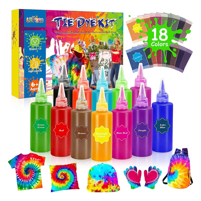 Kit de Tinte Ropa Tie Dye Manualidades Niños - 18 Colores