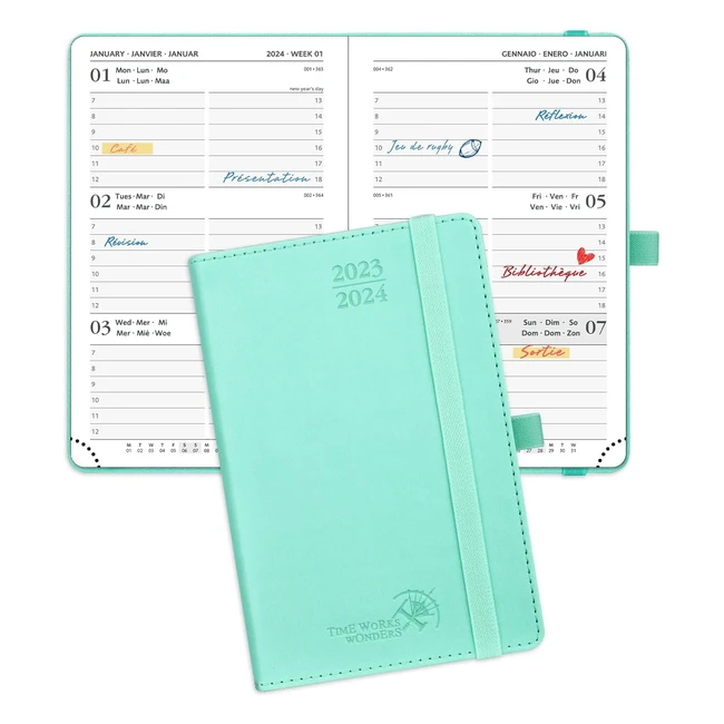 Agenda de poche 2023 2024 semainier 155x105cm - Poprun