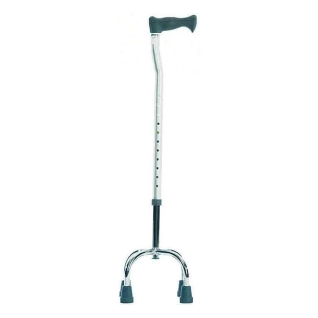 NRS Healthcare Tetrapod Walking Stick  Stable  Adjustable  Easy Grip Handles