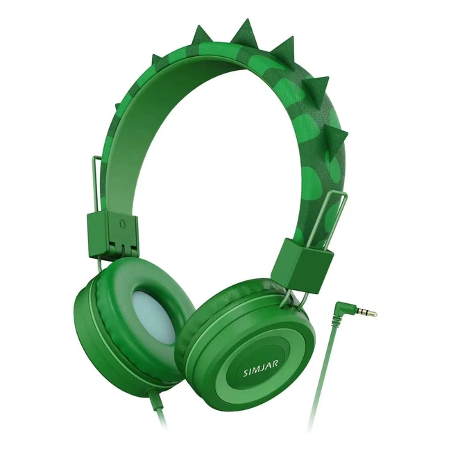 Cuffie per bambini Simjar Dinosaur con microfono e limitatore volume 8594DB - Verde