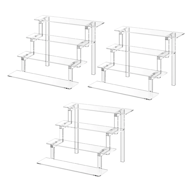 Janaden Acrylic Risers Display Stand 4 Tiered Shelf Perfume Organizer Cupcake De