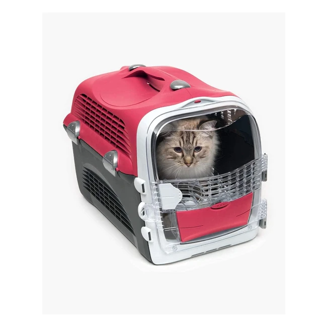 Transportín Catit Pet Cabrio para Gato Cherry - Diseño Exclusivo 360° - Seguro y Cómodo