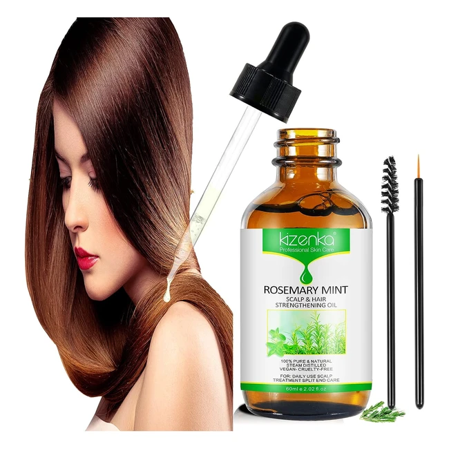 Huile Essentielle de Romarin Menthe pour Croissance Cheveux - Pousse Cheveux, Traitement Perte Cheveux - 60ml