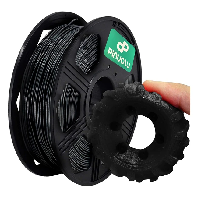 Pinuotu TPU Filament 175mm - 3D Printer Filament 95A - Flexible Filament - Dimensional Accuracy 003mm - Soft 3D Printer Consumables - Black