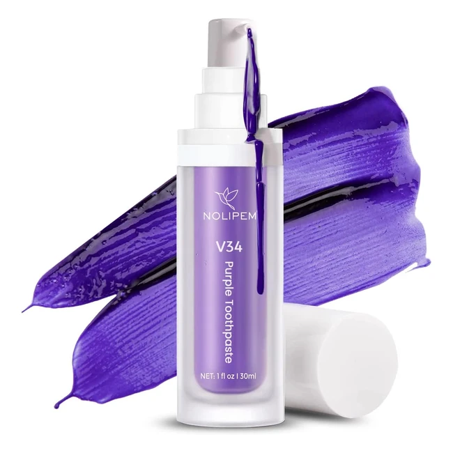 Nolipem Purple Toothpaste for Teeth Whitening - V34 Color Corrector - Boost Your Smile