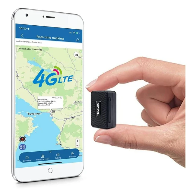 Localizador GPS 4G Mini con Seguimiento en Vivo - Rastreador GPS con Batera de