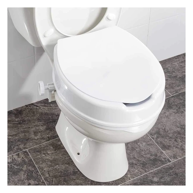 NRS Healthcare Linton Raised Toilet Seat - 4 Inch White - Comfortable and Hygienic