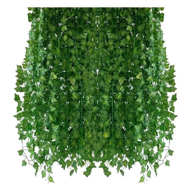 Plantas Hiedras Artificiales Homvik - Set de 24pcsx24m para Decoración Exterior, Boda, Hogar y más