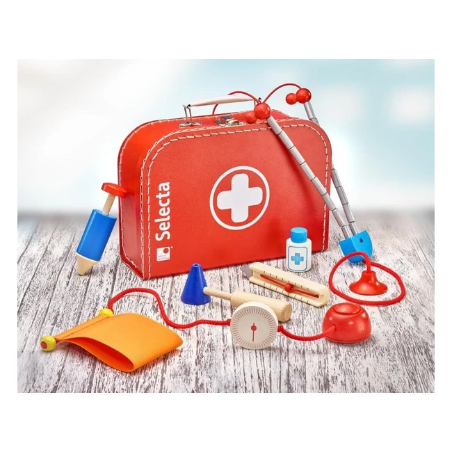 Valigetta del Dottore Robusta in Legno 25x18 cm - Selecta 62058