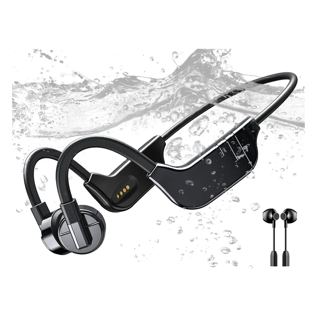 Casque Conduction Osseuse Natation Bluetooth - RELXHOME - Réf. 53 - Mémoire 32Go - Étanche IP68