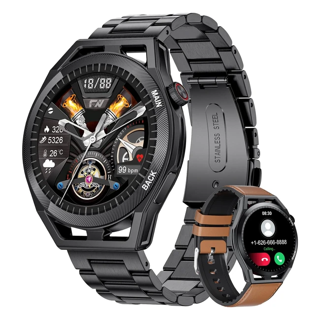 Montre Connectée Homme Sunkta avec Appel Bluetooth et Assistant Vocal - 132 Montre Intelligente avec 2 Bracelets - 20 Modes Sportifs - Mot de Passe de Protection - Étanche