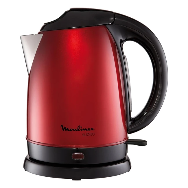 Moulinex BY5305 Wasserkocher Subito - 2400 Watt, Edelstahl, Weinrot