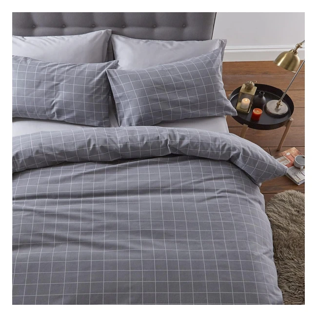 Super Soft Silentnight Brushed Cotton Duvet Cover Set - Smoke Grey