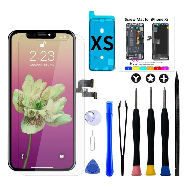 Brinonac iPhone XS Screen Replacement Kit - LCD Display, 3D Touch, Repair Tools, Tempered Glass