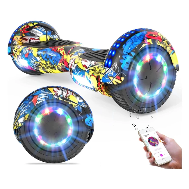 Geekme Hoverboards for Kids 65 inch - Quality Hoverboards with Bluetooth Speaker - Gift for Kids and Teenager