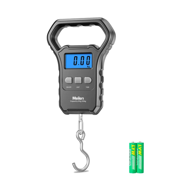 Balance de pêche Meilen 110lb/50kg avec écran LCD rétroéclairé - Balance de bagages pour valise avec grande poignée