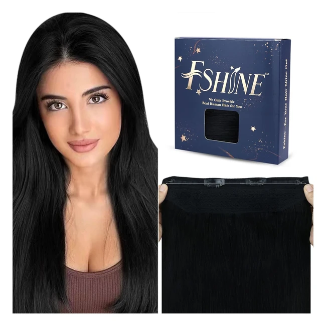 Extension Cheveux Naturel Fshine - Fil Invisible - Noir - 12 pouces - 70g