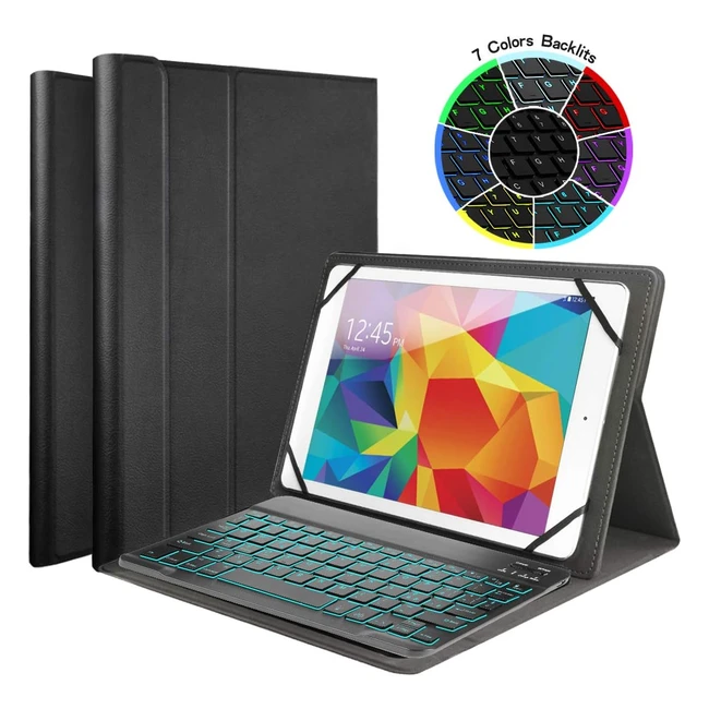 Funda con Teclado Retroiluminado Bluetooth Inalámbrico - FeelkaEU CostaCloud 30 QWERTY Español PU Protectora para 90106 Tablets