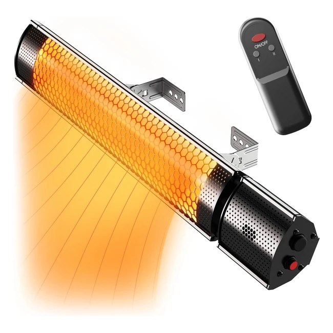 Pro Breeze Halogen Infrared Patio Heater - Wall Mounted Electric Heater  2 Heat