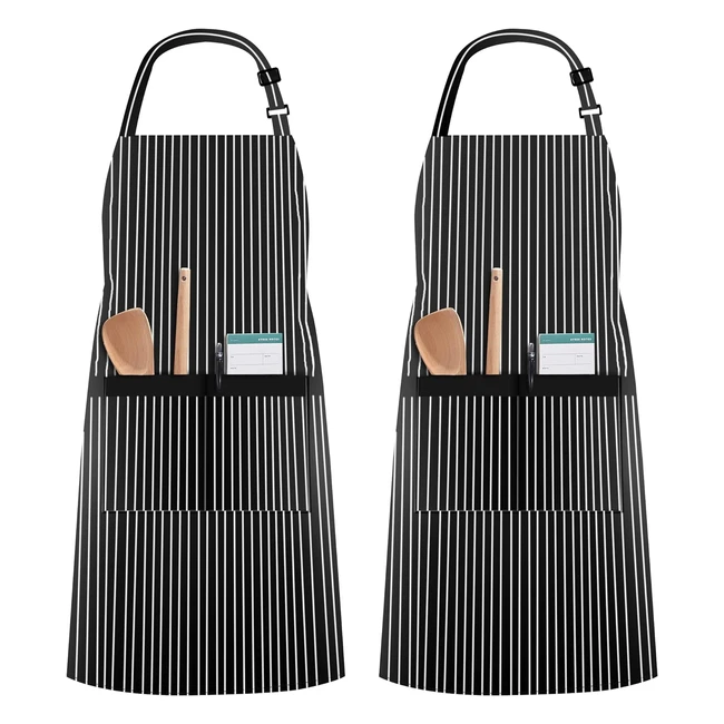 InnoGear 2 Pack Adjustable Bib Apron with Pockets - Stripethick Polyester