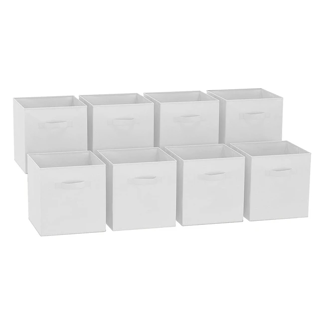 Caja de Almacenaje Plegable Greatool - Pack 8 Unidades - Organizadores en Tela - Blanco