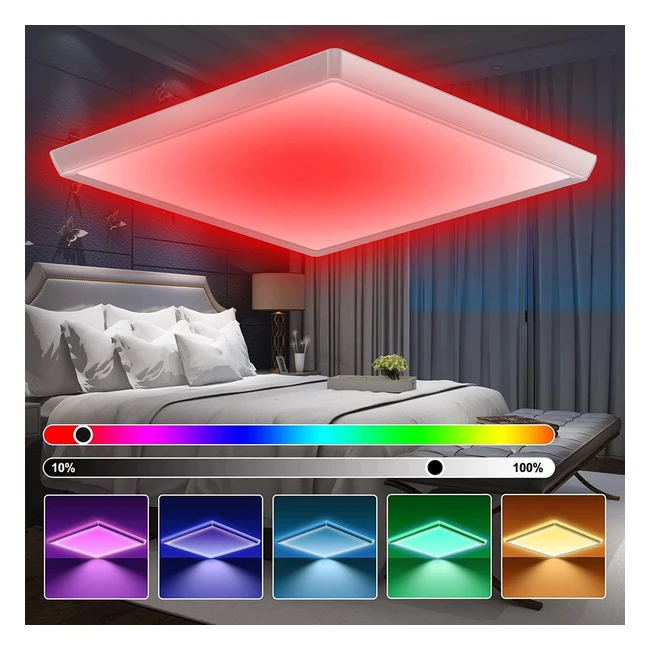 Plafoniera LEDDodopen Quadrato RGB Dimmerabile 15W 4000K - Bianco Neutro