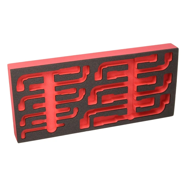 Module en mousse vide Facom pour clés pipes coudées 6 pans PMMOD75 - Jeu de 13 pièces