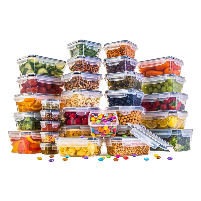 Nuovva Airtight Food Storage Containers Set - Leak-Proof Pantry & Kitchen Containers - 60pcs