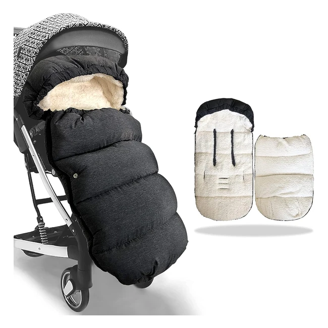 Chancelière Universelle pour Poussette BB - Hiver Chaud - Double Épaisseur - Antidérapant - Gris Foncé