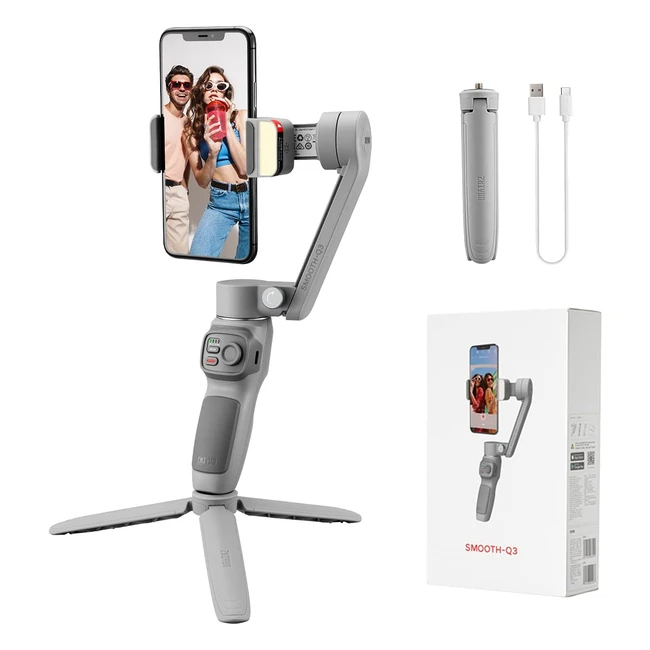 Estabilizador Smooth Q3 para móviles 3 ejes plegable - Hasta 280g - iPhone/Android