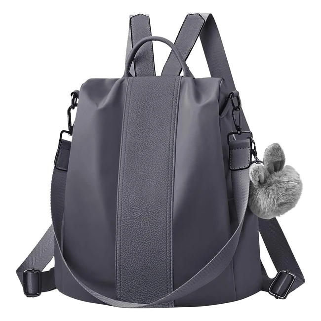 Charmore Women Backpack - Waterproof Nylon School Bags - Dark Gray - Upgraded Large