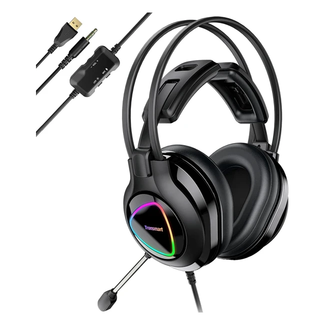 Cascos Gaming Alphaglary - Sonido Estéreo Envolvente 50mm - Micrófono Plegable - Cancelación de Ruido