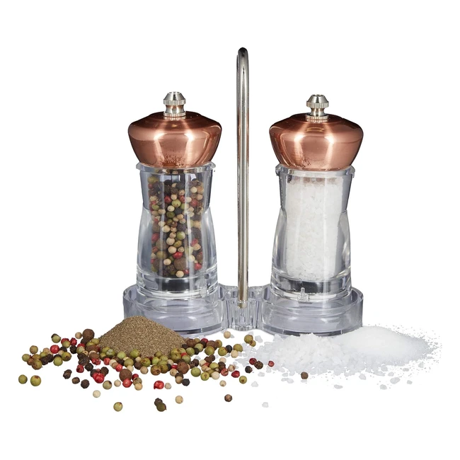 Moulin à poivre et sel 2 en 1 Relaxdays 10020595 - Cuivre acrylique transparent