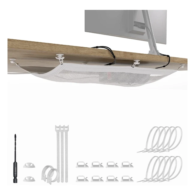 Cache-câble pour bureau - Organisateur pour ranger et ordonner - Gestion impeccable des câbles - Blanc