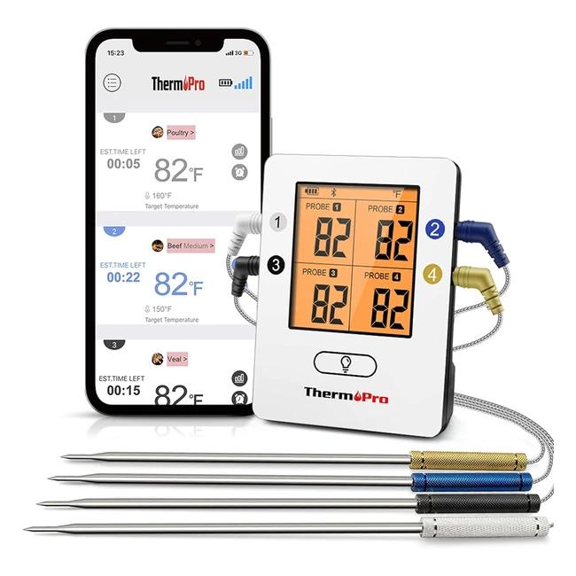 ThermoPro TP25 Bluetooth Meat Thermometer - Smart Wireless Digital Cooking BBQ Thermometer