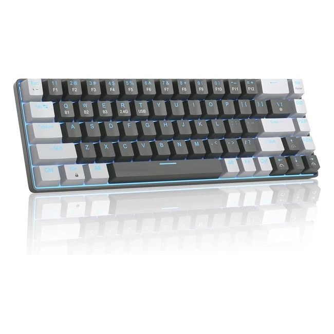 Magegee Wireless Portable 60 Gaming Mechanical Keyboard - BT24G Wired Minimalist MKBox Plus - Compact 68 Keys Office Keyboard with Blue Switch