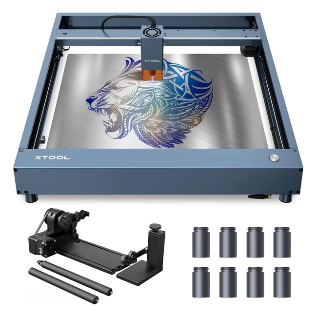 Graveur laser Xtool D1 Pro avec RA2 Pro Rotary 60W CNC - Laser Cutter 10W - Puissance de sortie 24000mm/min - 4 interrupteurs de limite - Gravure laser pour bois, verre, etc. - 430x400mm