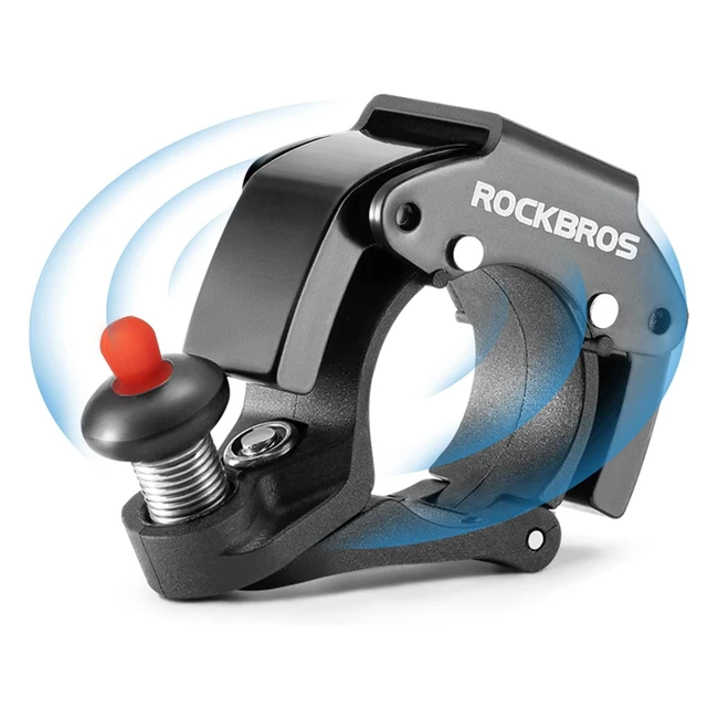 RockBros Mini Sonnette Vélo Sonore 90100dB - Clochette Forte pour Guidon - Diamètre de 22.2mm - Étanche - Petit Klaxon Clair - Vélo Électrique VTT Vélo Pliable - Vélo Enfant - Noir/Rouge