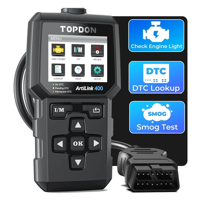 TOPDON AL400 OBD2 Diagnosegerät 10 Funktionen Fehlercodes lesen Smog-Abgastest O2-Sensortest
